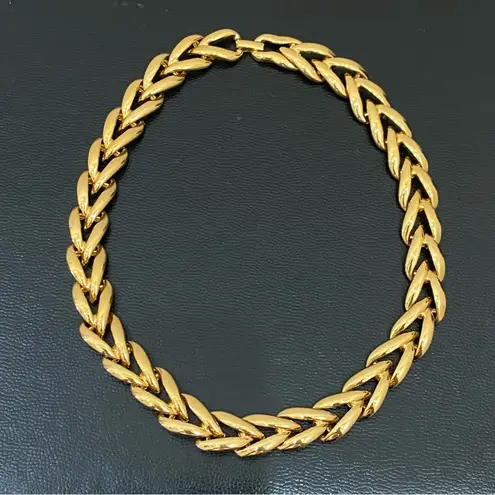 Vintage NAPIER Pat 4.774.749 Gold Link Chain 16” Chunky Necklace 62.7g