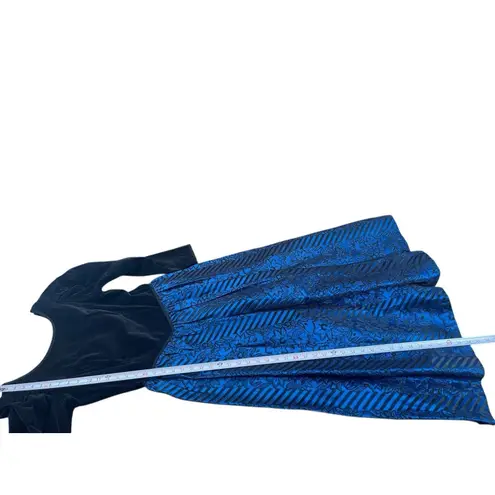 Misty Lane 80s Velvet Floral Dress 7/8 Black Blue Union Made Cosplay Renaissance Size undefined