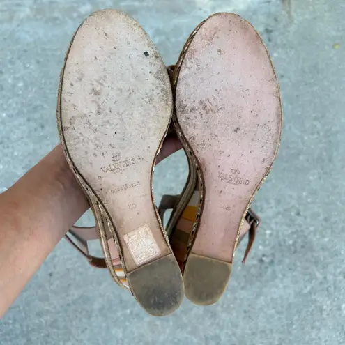 Valentino Garavani Native Couture 1975 espadrille wedge sandals size IT 40 US 10