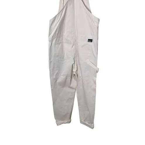 Tilit NYC Canvas Work Overalls in oatmeal cream and green sz S