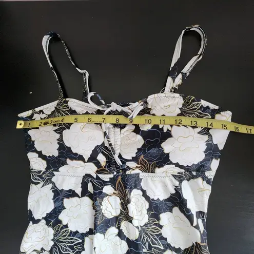 Beachsissi  Black and Gold Floral Print Tankini Swimsuit NWT Size Large