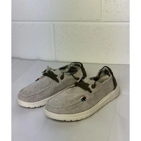 Hey Dude Wendy Rodeo Wheat Aztec US Women's Size 6 Grey