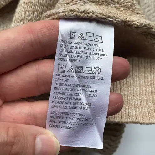 H by Halston  tan ombré knit tunic cowl neck sweater, size XS