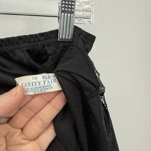 Vanity Fair Vintage Black Nylon Slip Half Skirt Size Medium Elastic USA