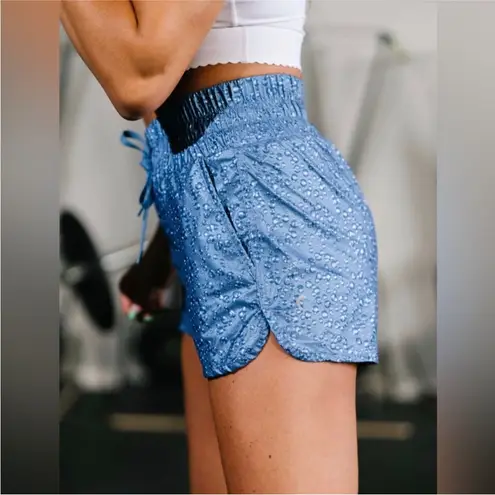 ZYIA Active Blue Steel Bubbles High Rise Bomber Shorts Sz Small