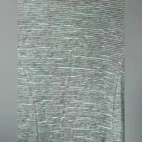 Sweet Grey Open Front Cardigan Cotton Blend Textured Stripes Women’s Size Large Gray