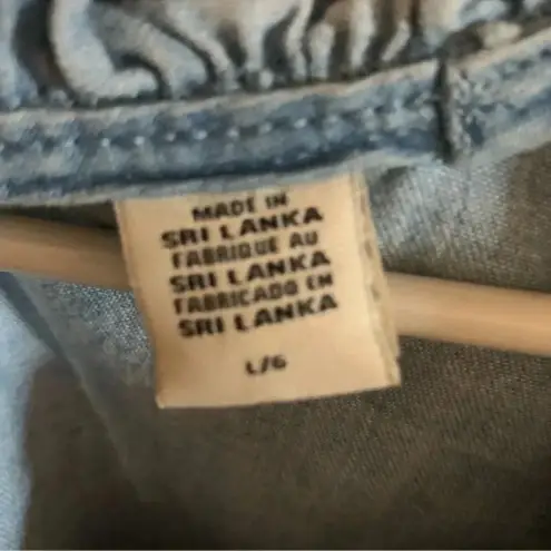 Levi's Levi’s | Light Indigo Louise Short Puff Sleeve Hey Friend Crop Top Blouse Size L