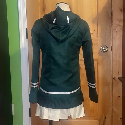 Chiaki Nanami Cosplay Anime Costume Jacket & Skirt EUC S w/ Pink Wig & Hair Clip Green