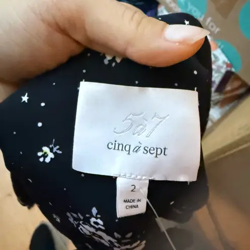 Cinq A Sept Stardust Onyx Floral Blazer Black Size 2