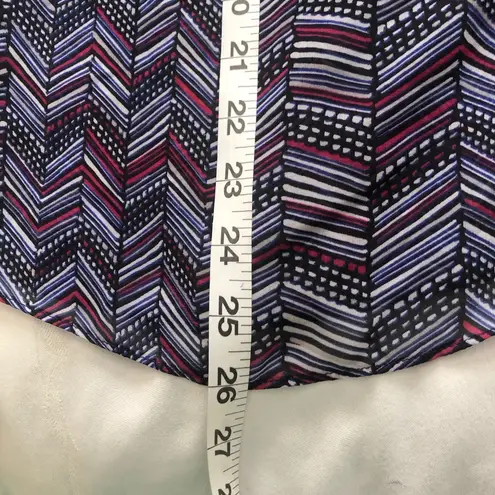 Daisy Fuentes Sheer Chevron Long sleeve Pullover Blouse Purple M
