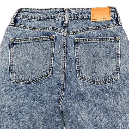 Avec Les Filles Women’s Acid Wash Destructed Raw Hem High Waisted Jeans size 27