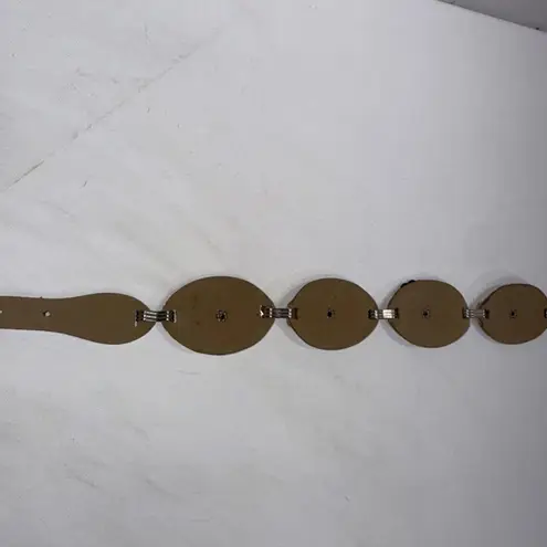 Vintage Y2K Silver Tone Stamped Metal Boho Western Rodeo Concho Style Belt