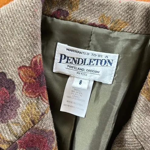 Pendleton Vintage women’s Elegant Floral petite Blazer size 8