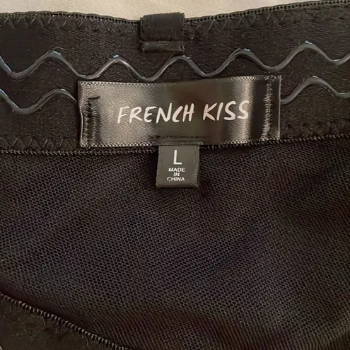 French Kiss Black Strapless Bustier Corset Womens Size Large Underwire Padded