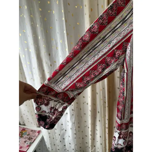 J. Jill Multicolor East Indian Print Crew Neck Long