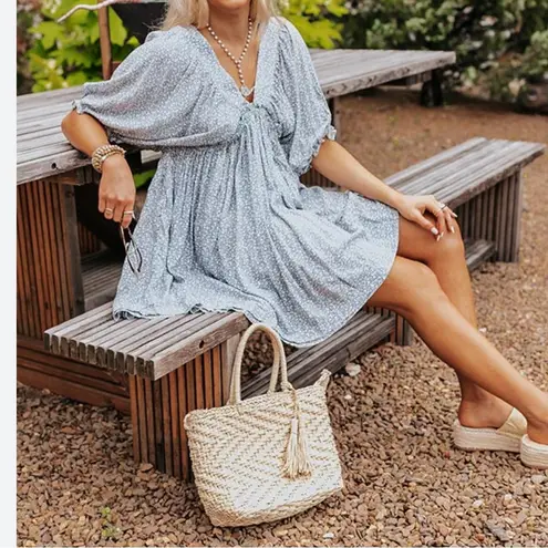 Millibon Light Blue Floral Mini Dress