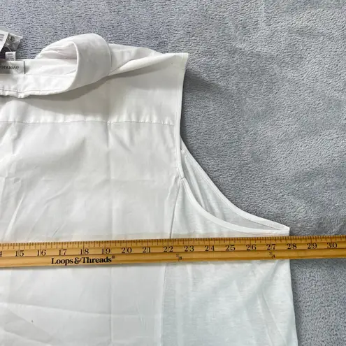 Avenue Women's Sleeveless White Button Up Shirt Top 30/32 Plus Size NWT $50