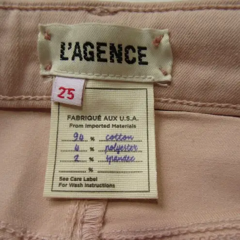 L'Agence NWT  Margot in Petal & Light Rose Gold Foil High Rise Skinny Jeans 25