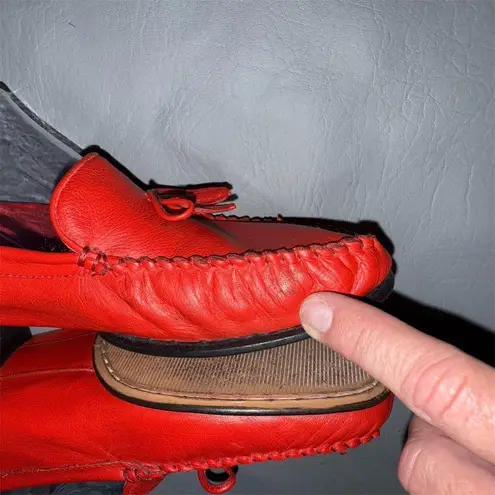 VANELi Women's Red Leather Moccasins Slip