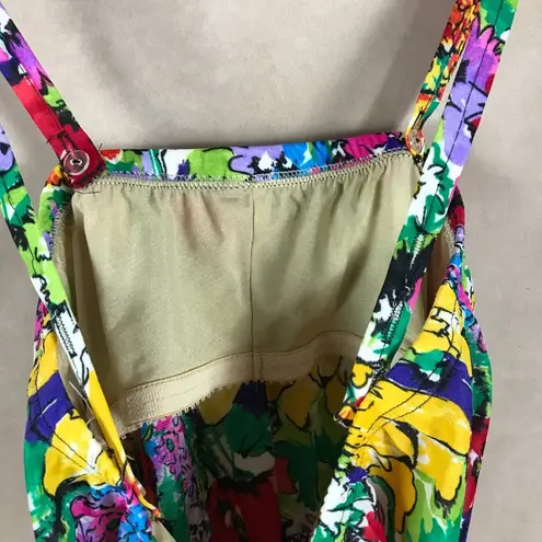 VINTAGE Floral Swim Dress Top Size 12 (34 Bra Cup)