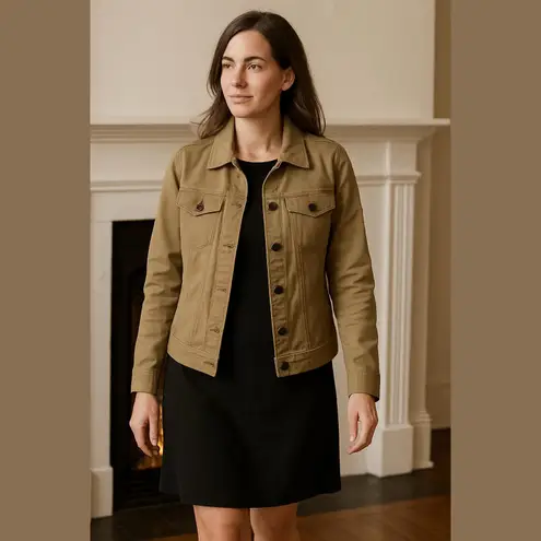 Vintage Denim Jean jacket • denim jacket • stretch • dress jacket tan jeans Size M