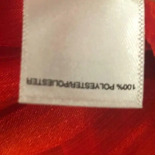 Rachel Roy Neon Tigerlily Burnout Silky Top, Red/Orange Size L New w/Tag