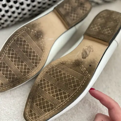 Vintage 80s 90s Arpeggios Leather Loafers Flats Shoes Rainbow Color White 9