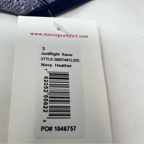 Moving Comfort JustRight Racer sports bra in navy heather size S Small NWT