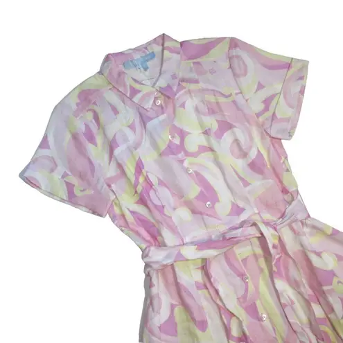 Hill House NWT The Lily Midi in Candy Kaleidoscope Linen Shirt Dress S
