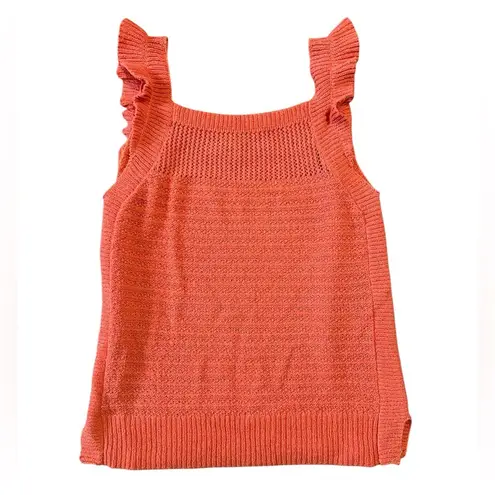 Ella Moss Coral Flames Sweater Ruffle Tank Top