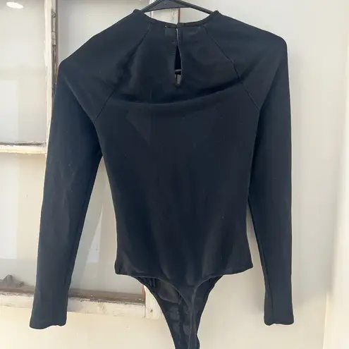 ASTR  THE LABEL Cristen Ruched Cutout Bodysuit Black Size XS