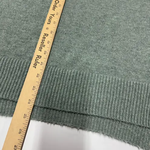 Ella Moss Sweater Womens Medium Green Ribbed Knit Crew Neck Pullover