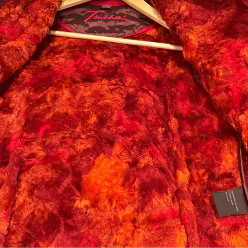 Tsunami Maroon Orange Full Zip Vest Sz Medium