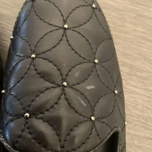 Vaneli Quilted Skimmer Flats 7.5 Slim Black Beaded