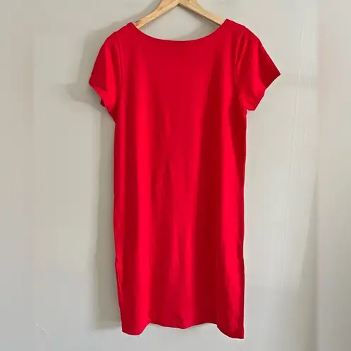 Bob Mackie 90s Red Floral Embroidered Applique Wearable Art Shift Dress L