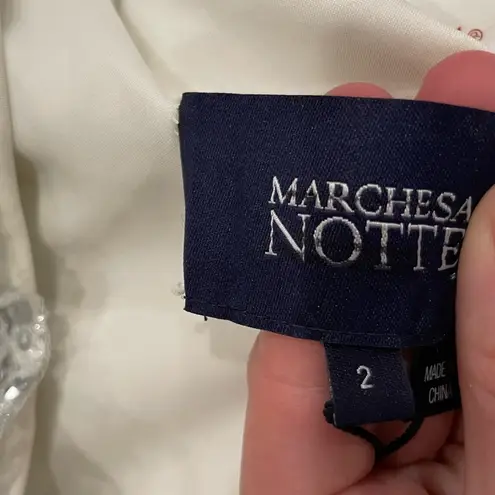 Notte Marchesa Sequin Velvet Trimmed One Sleeve 2