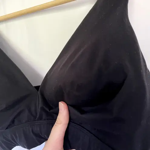 Auden lightly lined plunge bralette black bra nylon women's size L adjustable Size L