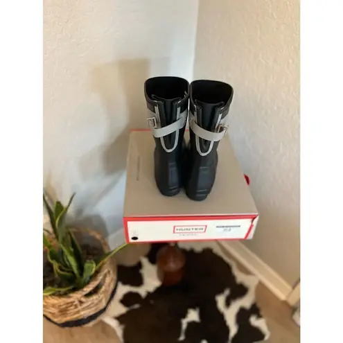 Hunter  Original Short Back‎ Adjustable Rain Boot, BLACK GRAY, Size 10, NWT