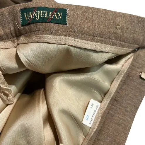 Vintage 80s Brown Blazer Gold Button Midi Skirt Suit Van Julian 6 Single Breast Tan