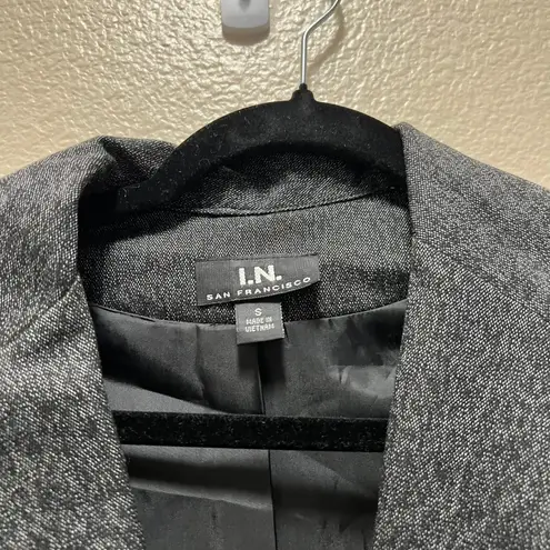 I.N. San Francisco Jacket Blazer Coat Black One Button Front Collared Sz S