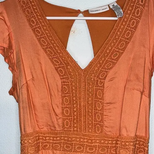 Women’s Sincerely Jules Peach mini dress summer beach wedding brunch girly Pink Size M