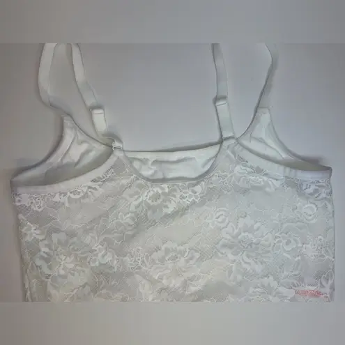 Colsie Women’s White Floral Lace Bralette Casual Corset Cropped Tank Top Size M Size M