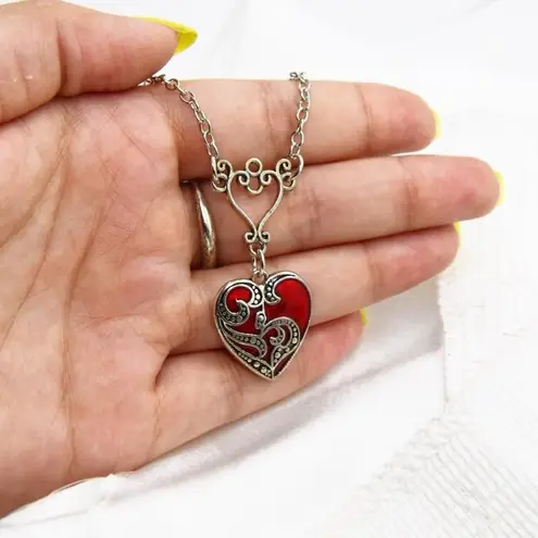 Medieval Vampire Girl Charm Necklace Silver