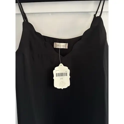 Altar’d State Womens Size M Black Slip Dress Scalloped Front Adjustable Straps Size M