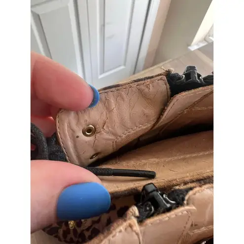 Women's Cheetah Print Lace Up Open Toe Clear 4 Inch Heel Going Out Size 6.5 Brown