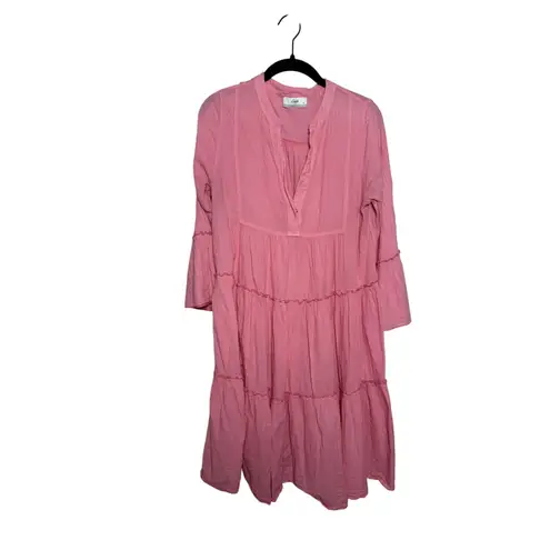 Devotion TWINS Faros Mini Dress – Solid Pink Cotton Mini, Women’s Size XS