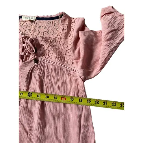 Taylor & Sage Peach Long Sleeve Bohemian Top Women's Blouse Size Small | 36-15