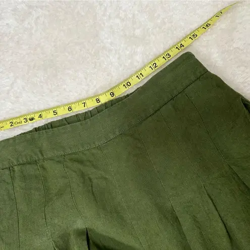 Bermuda Green 100% linen high waisted culottes  shorts size medium