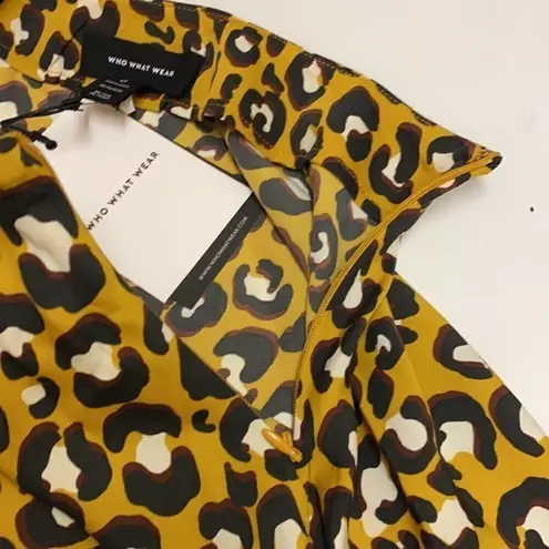 Who What Wear  mustard leopard print skirt C33