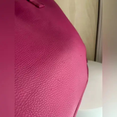 None Pink Pebbled Faux Leather Shoulder Bag with Tassle